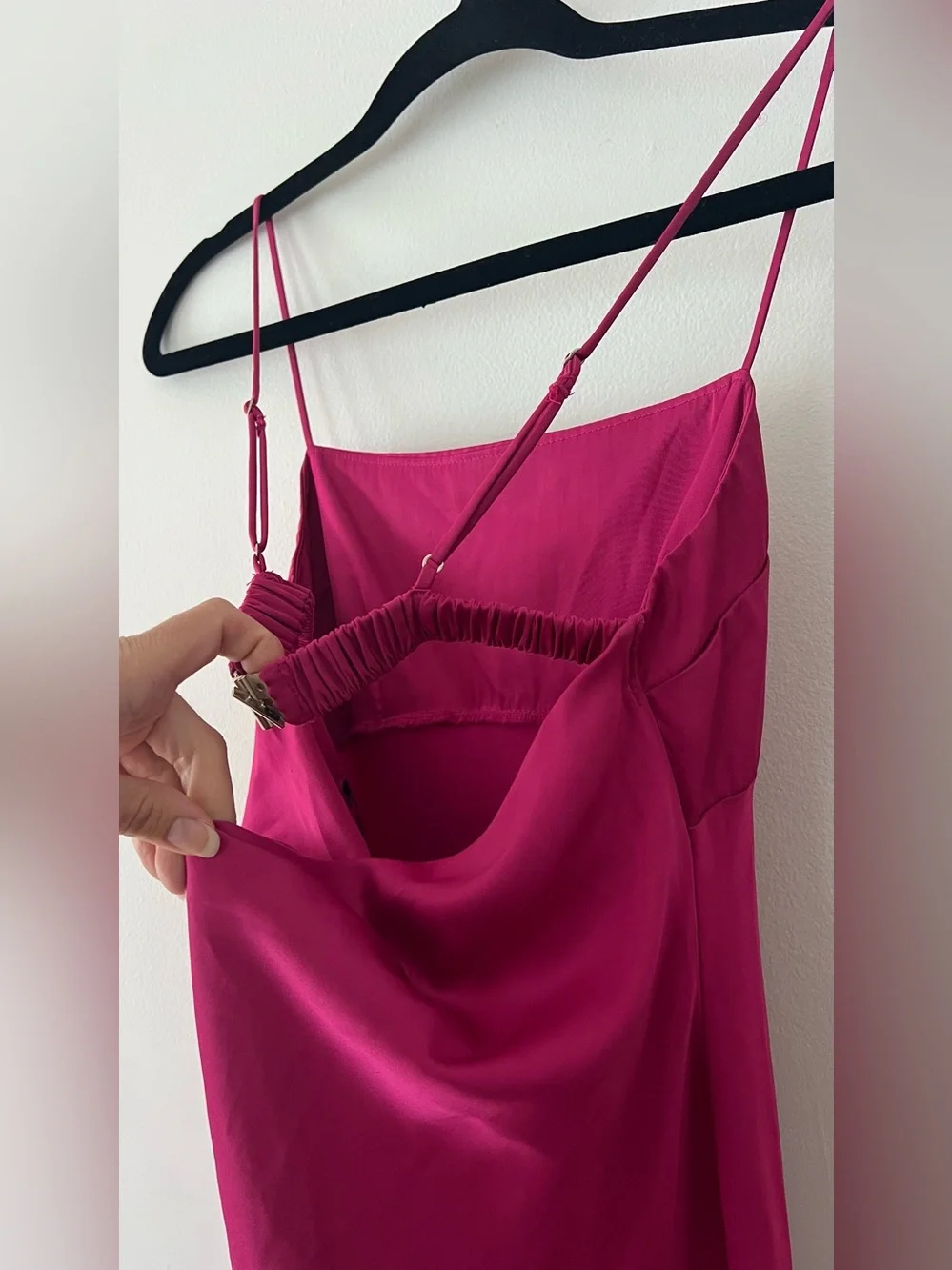 Abercrombie & Fitch Hot Pink Dress - Magenta Maxi Slip Dress Sleek